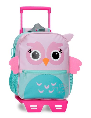 MOCHILA ADAP. 28CM. C/CARRO. ROLL ROAD HAPPY PETS OWL